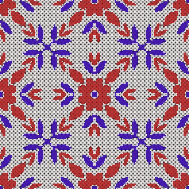 haftowany obrus w geometryczny wzór